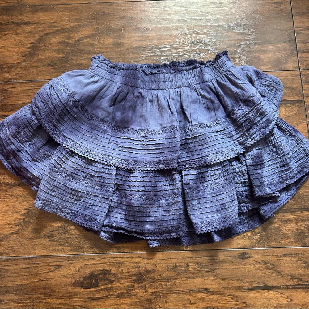Aerie Elegant Tie-Dye Blue Tiered Skirt